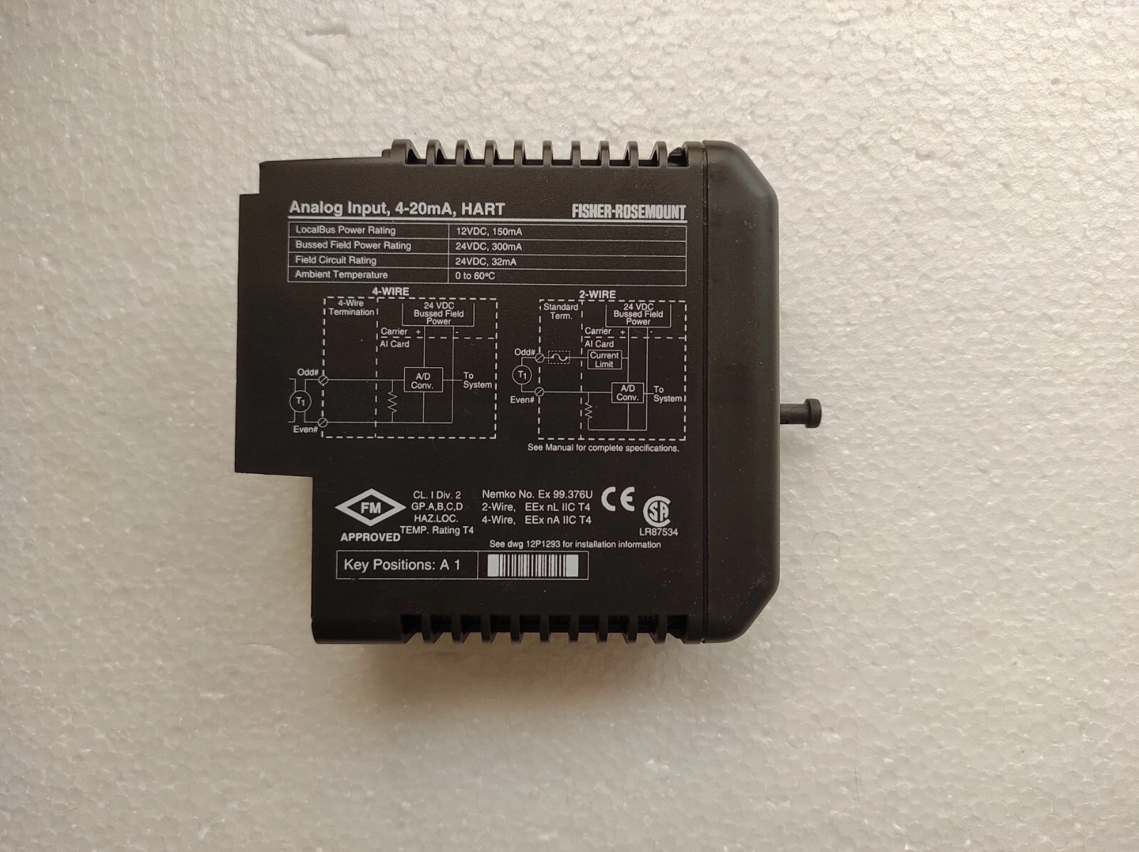 Fisher-Rosemount Emerson Process Analog Input 4-20mA, HART KJ3002X1-BA1